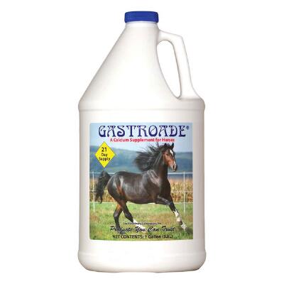 Helps to promote a healthy digestive system. Calcium supplement for a healthy GI tract. Revolutionary formula establishes a new approach to dealing with equine gastric distress. Gastroade is formulated with aloe vera and kaolin to soothe the stomach lining while it heals.