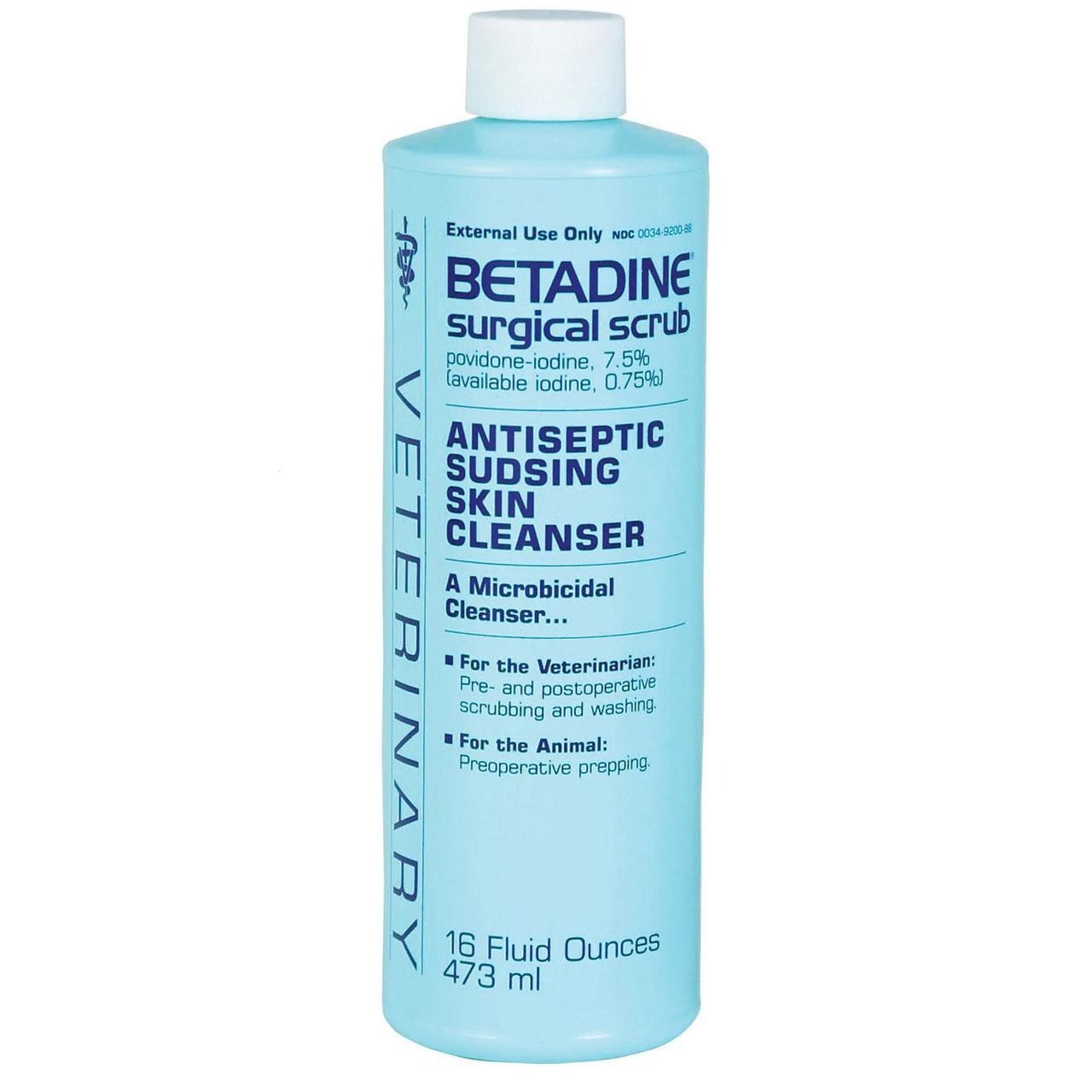 Betadine Surgical Scrub is an Antiseptic sudsing skin cleanser 16OZ Bottle