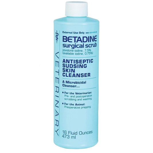 Betadine Surgical Scrub is an Antiseptic sudsing skin cleanser 16OZ Bottle