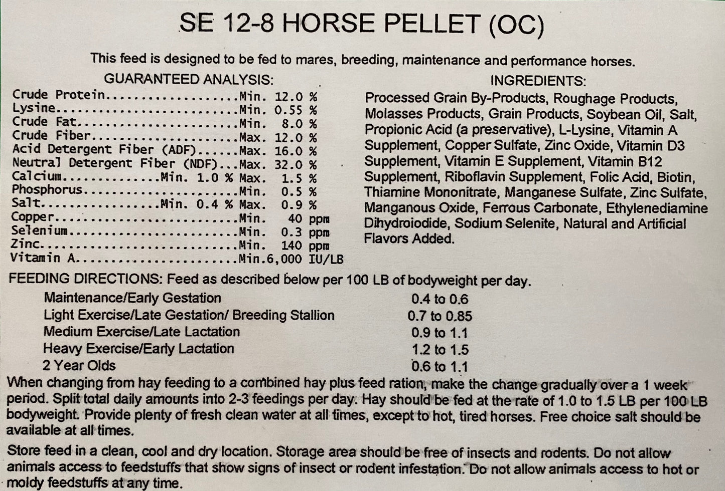 Superior Equine High Fat 12-8