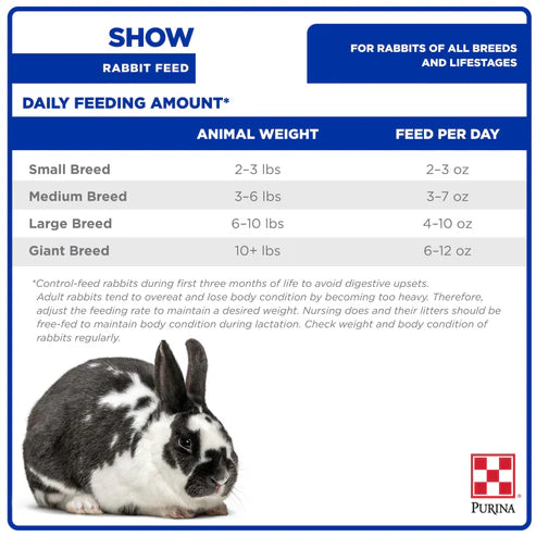 Purina Rabbit Chow Show 50LB Blue Bag