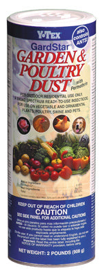 GardStar Garden & Poultry Dust is a multi-purpose insecticide for outdoor residential use. Broad spectrum ready-to-use on vegetable and ornamental plants, poultry and swine