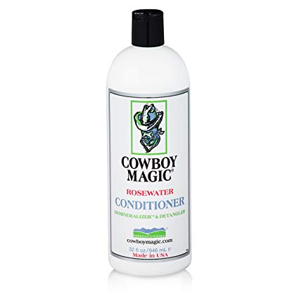 The solution to dry, dull, lifeless hair, coats, manes and tails. Cowboy Magic Rosewater conditioner provides some pretty slick moisturizing and detangling benefits, plus its easy to rinse out leaving hair smooth and silky With a new healthy look and feel that is easy to brush and comb "smells good too".